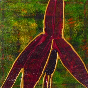 Fuchsia Acrylic on Canvas 4 x 4"